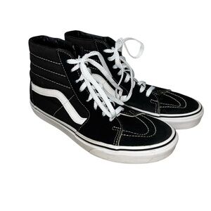 VANS Off the Wall Men's 7.5 Women's 9 Sk8 Hi Skateboarding Sneakers Black Suede